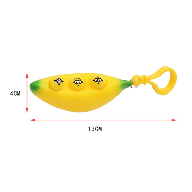 Fidget Squischie squeez Banaan - sleutelhanger keychain