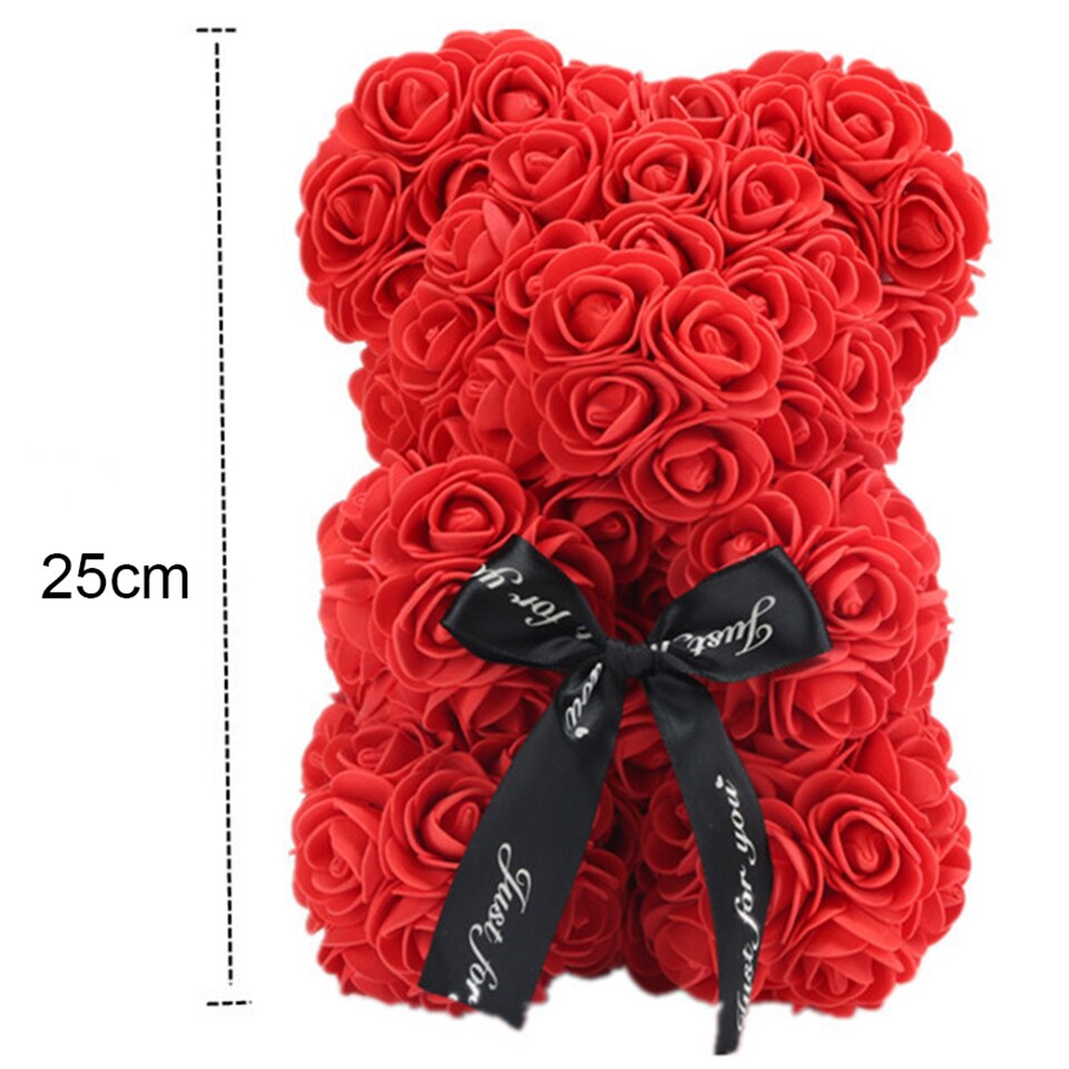 Rozen Beer 25 cm giftbox - Rood