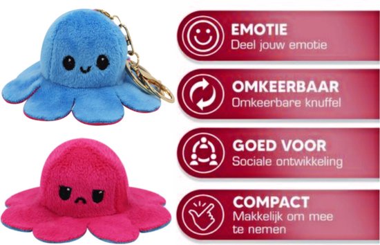 Mood Octopus keychain 3 Stuks Mix Geleverd