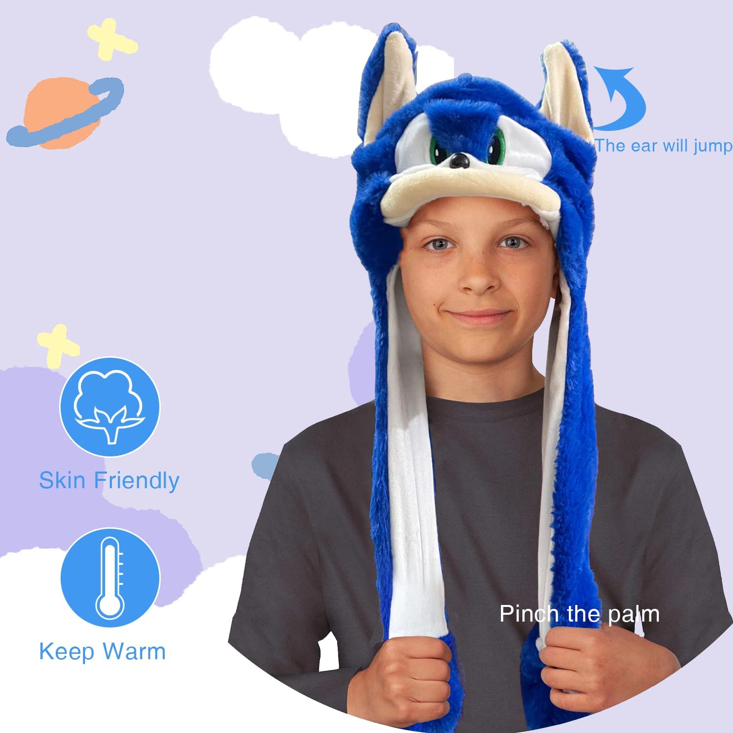 Funny Bunny Hoed Sonic Muts bewegende oren