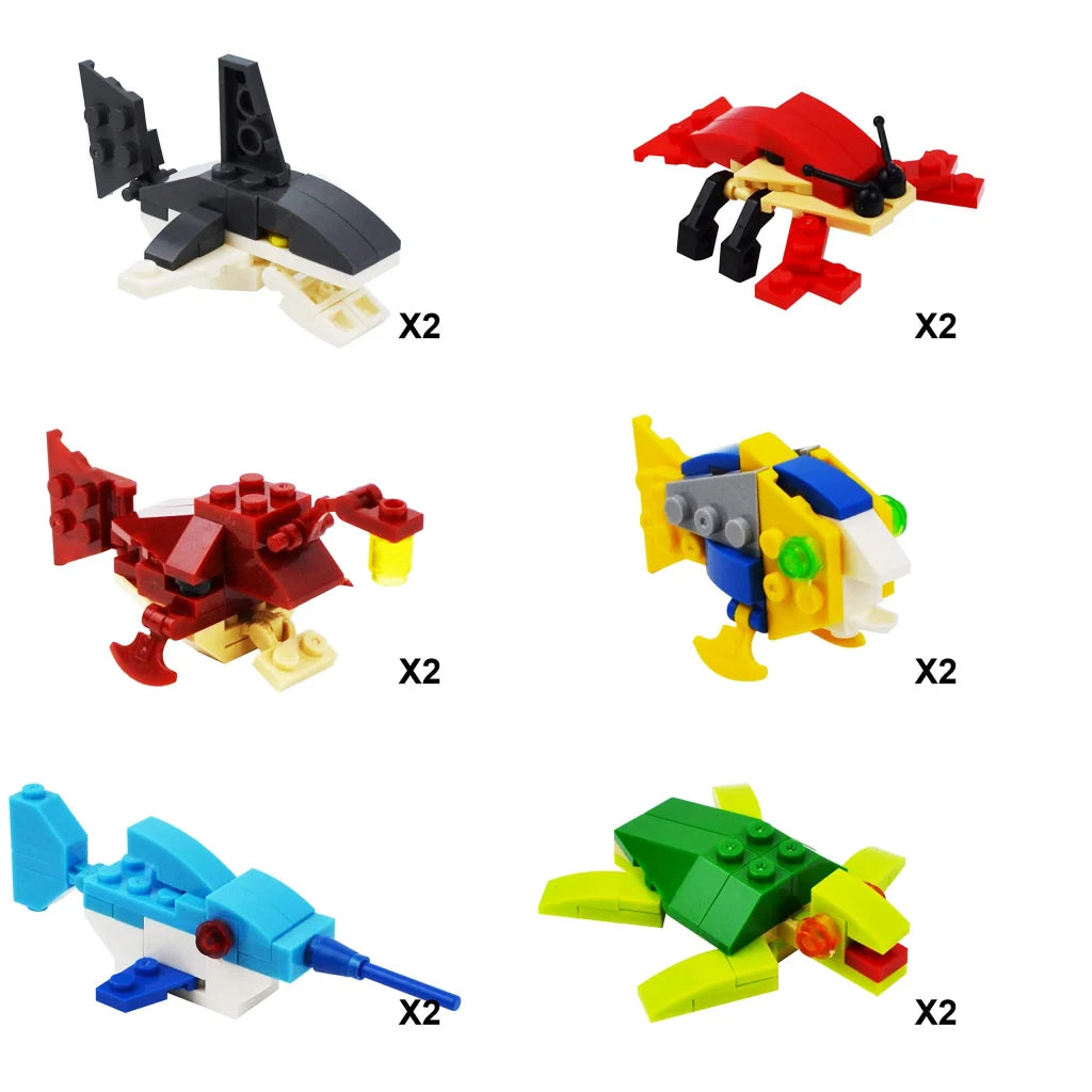 Bricks Bouwstenen Dipsplay Vliegende insecten-  12in1 Display - totaal 12 ballen mystery gevuld