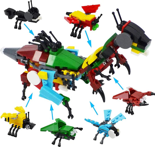 Bricks Bouwstenen Dipsplay Vliegende insecten-  12in1 Display - totaal 12 ballen mystery gevuld