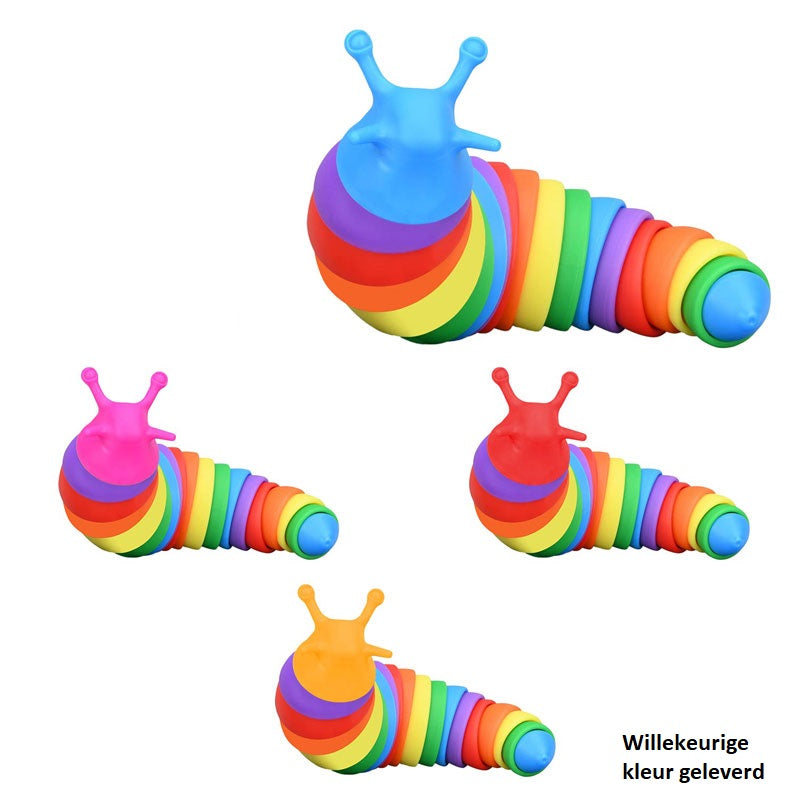 Fidget Slak Slug - 20CM - Rainbow Kleuren