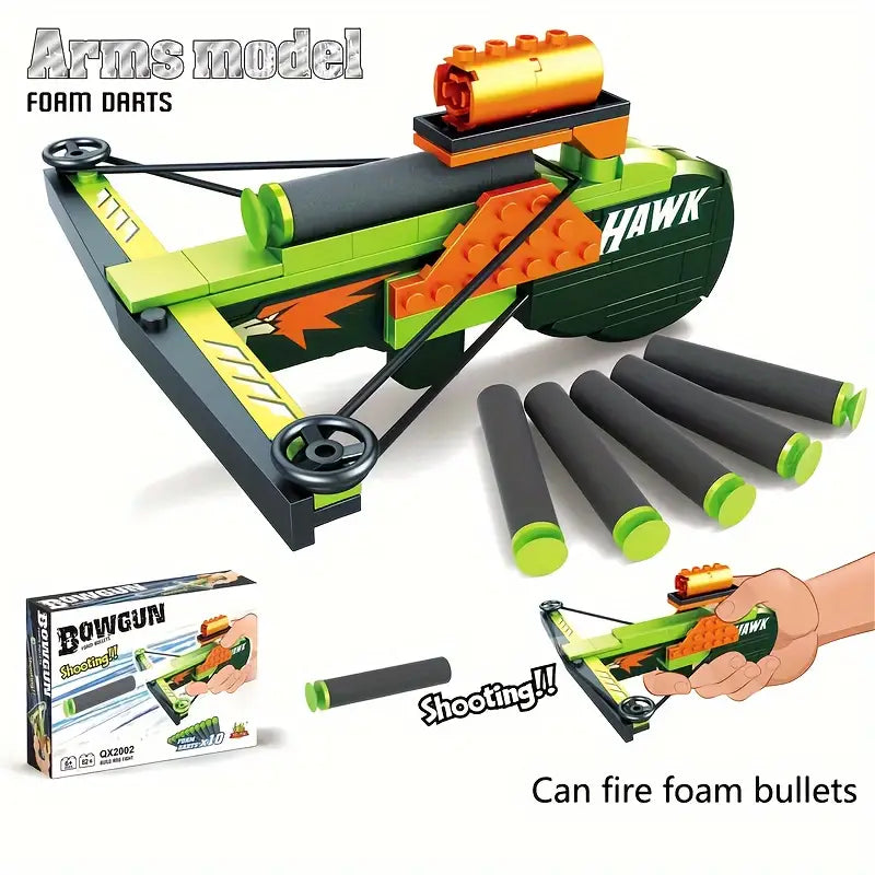 Bowgun Foam Bullets |Maak je Eigen Foam Bowgun - Inclusief 10 Foam Darts en 82 Stuks Bouwstenen