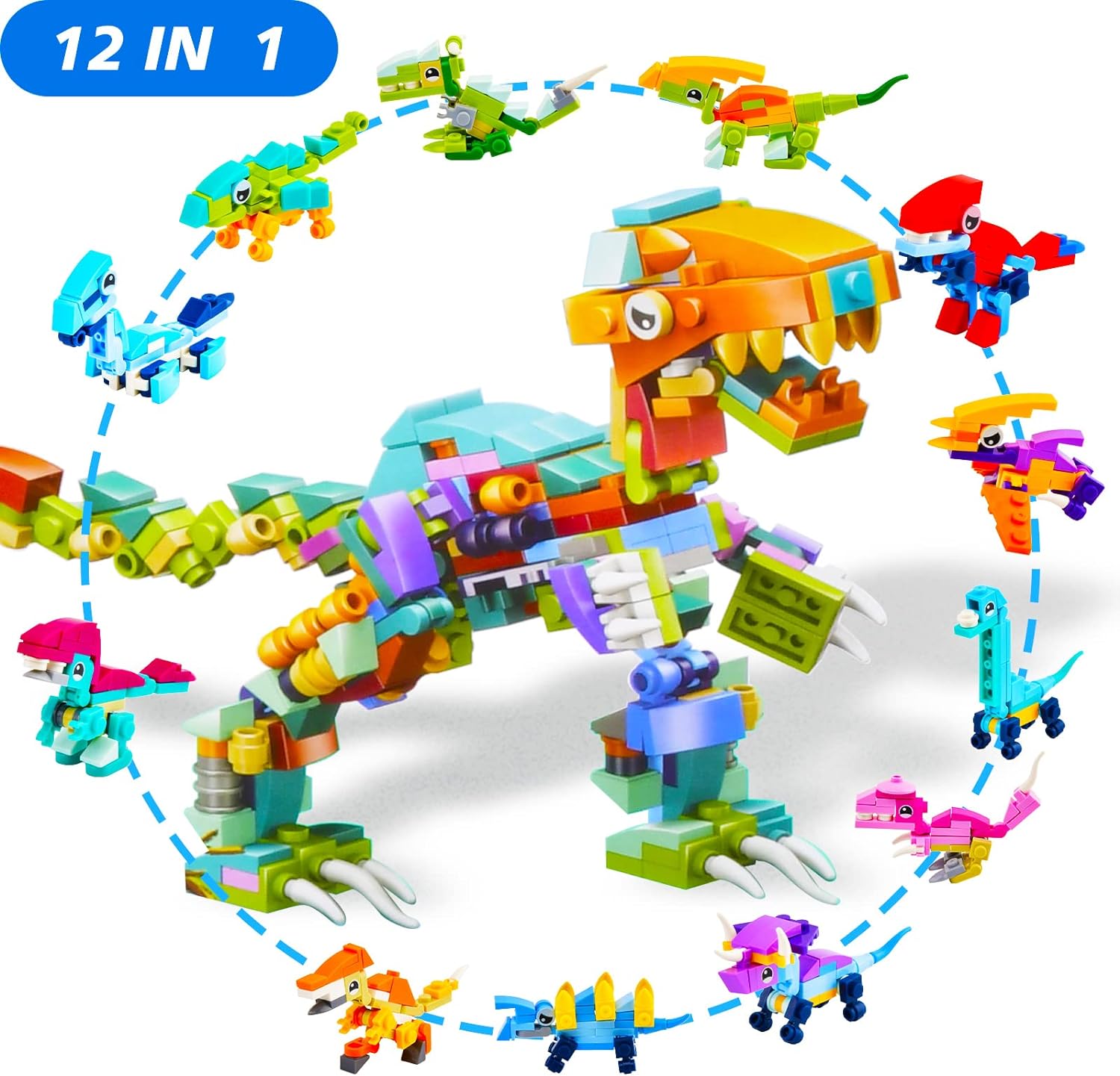 Bricks Dinosaurus serie 2 - 12in1 Display - totaal 12 ballen mystery gevuld