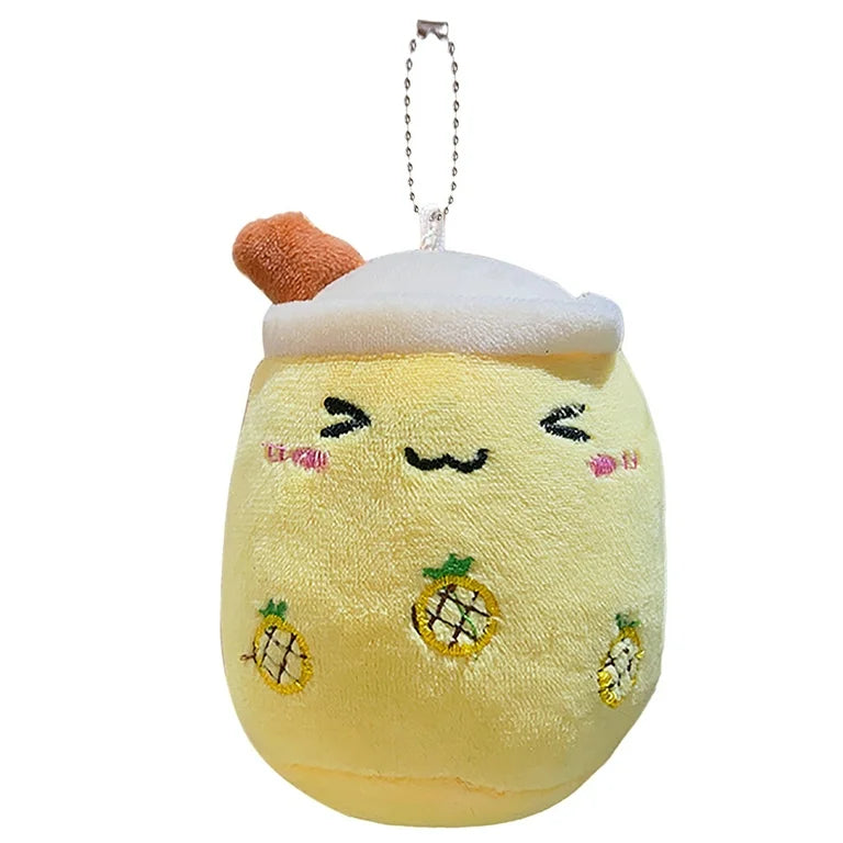Boba Bubble Tea Sleutelhanger pluche Geel
