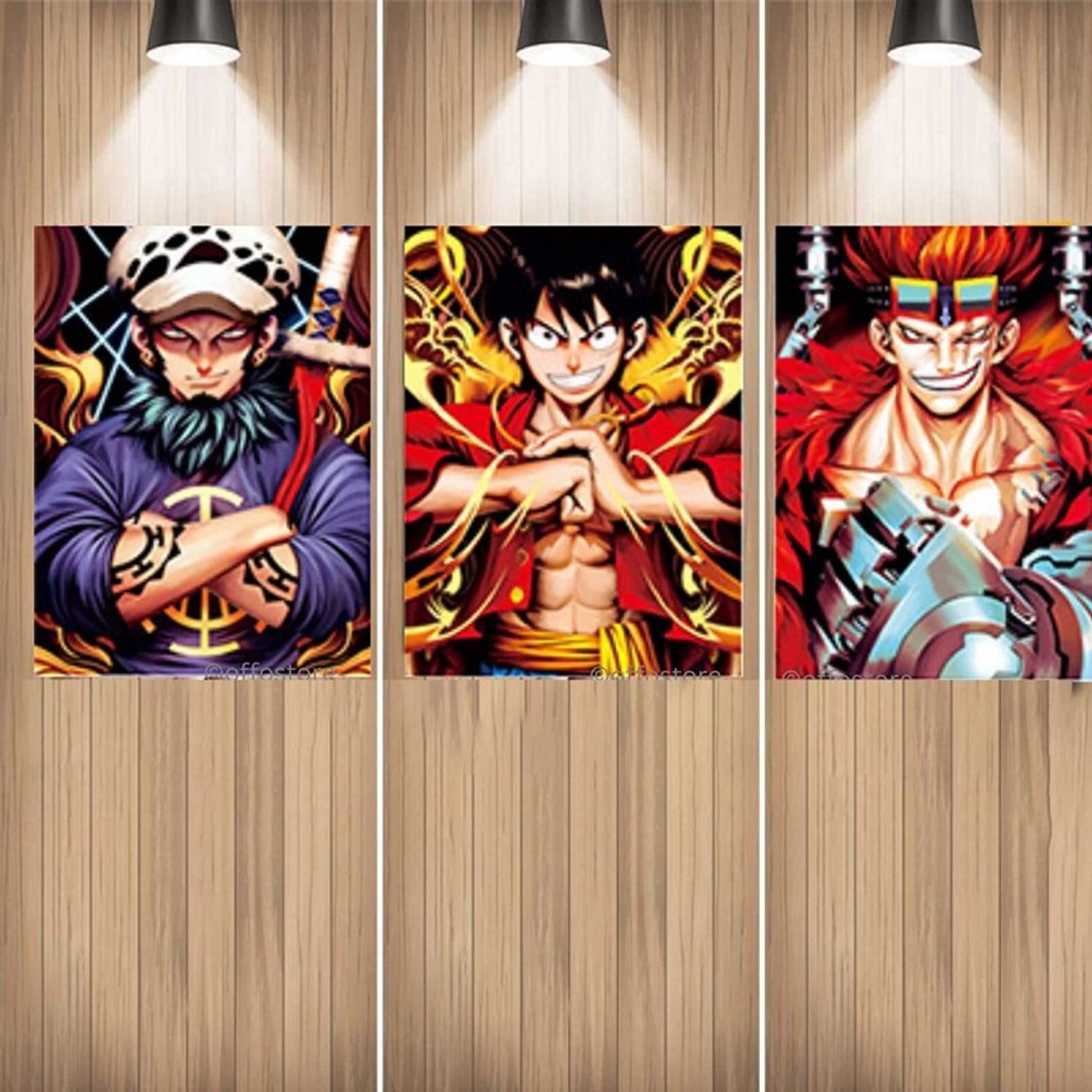 3One Piece | 3-in-1 | Luffy | Zoro | Sanji | 3D Poster | Anime | Poster | Anime Figure | Manga Inclusief Frame Lijst
