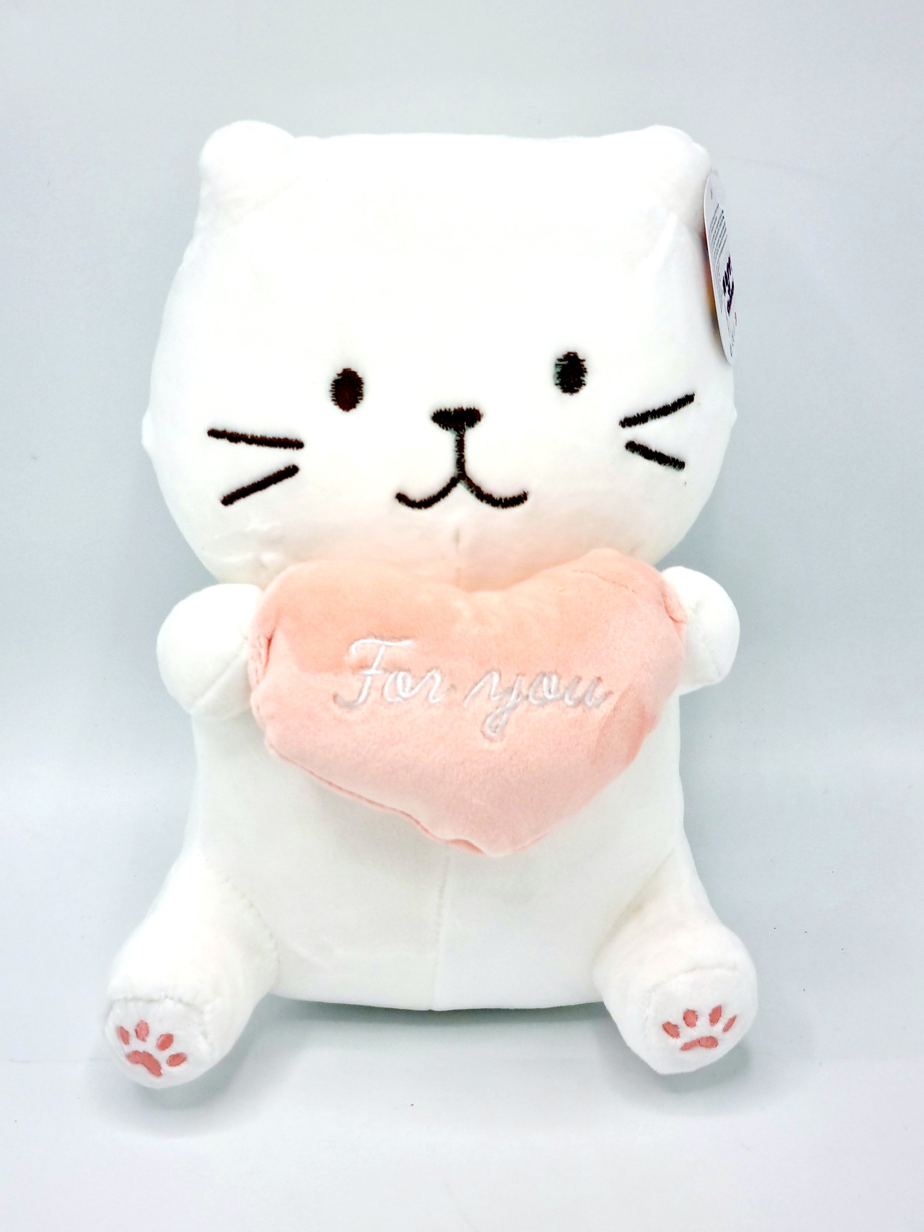 Lieve Schattige Kat Kleur Wit - Knuffel 25 cm