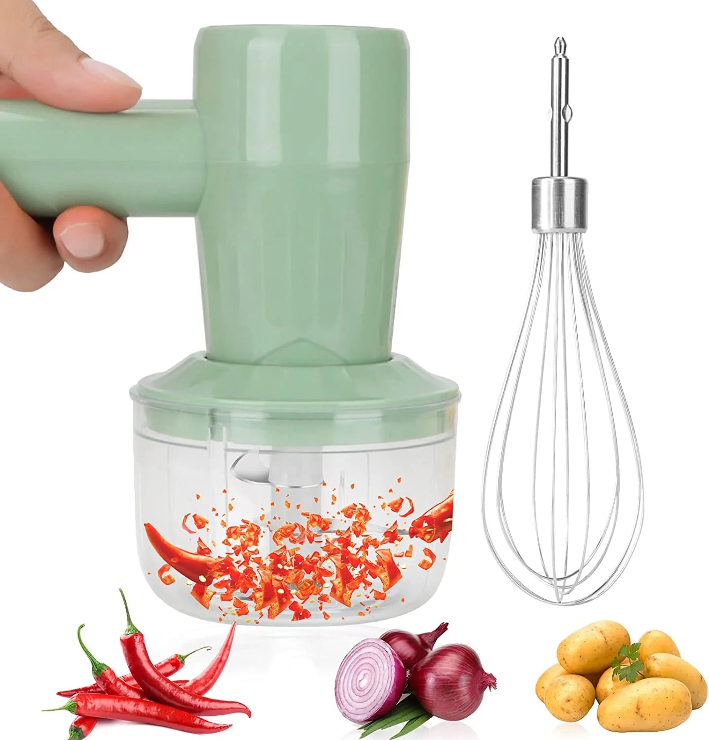 elektrische groentesnijder - luxe elektrische foodchopper Klopper Mixer - mintgroen - chopper -