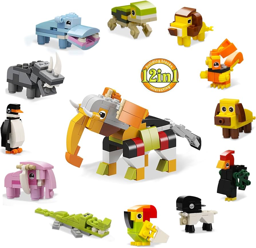 Bricks Animal dieren Kingdom  12in1 Display - totaal 12 ballen mystery gevuld