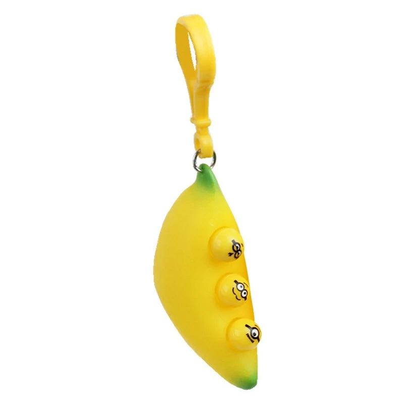 Fidget Squischie squeez Banaan - sleutelhanger keychain