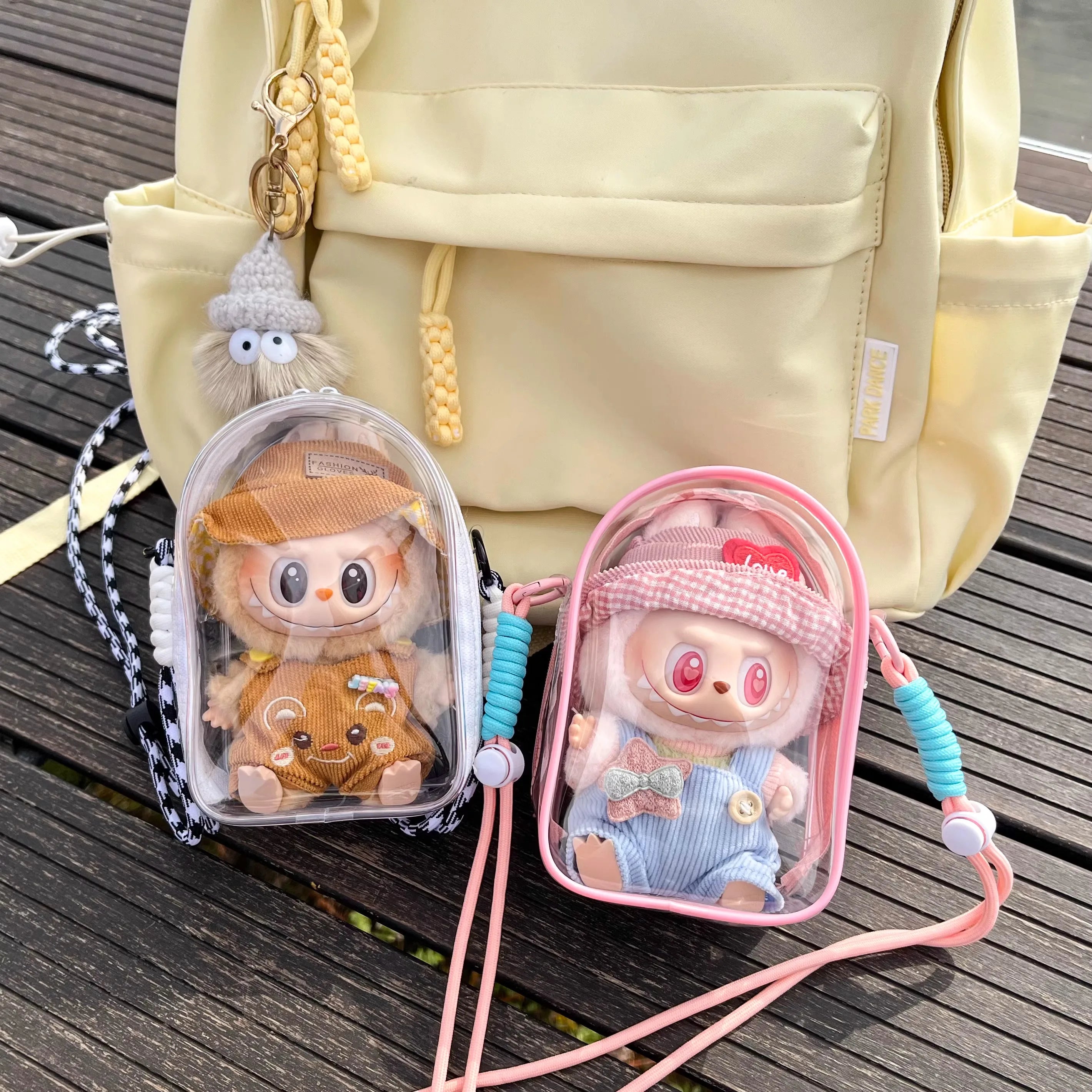 Opbergtasje geschikt voor  Kawaii Knuffels  / Lafufu  – 16 cm | Vrolijke Kleuren