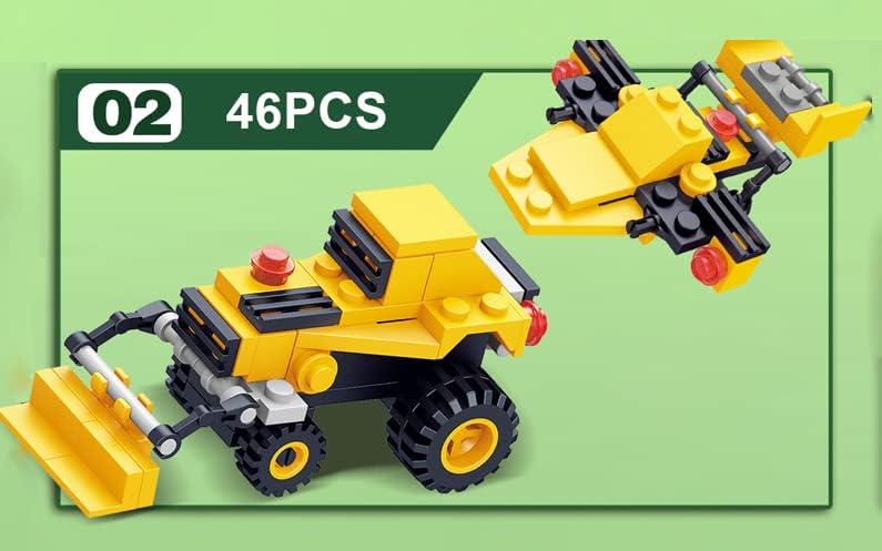 Bricks Trucks voertuigen Bouw 6in1 Display - totaal 6 ballen mystery gevuld 2in1