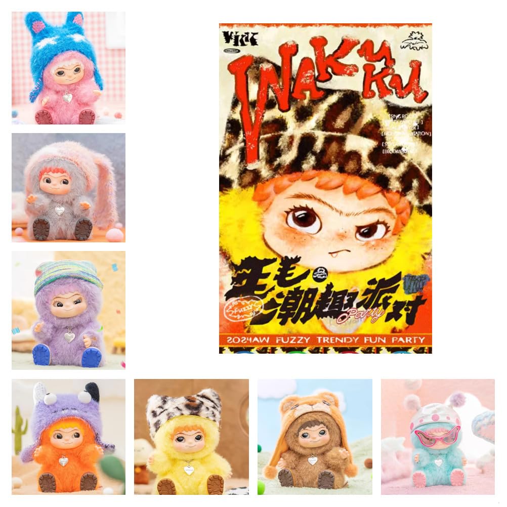 WAKUKU Fuzzy Trendy Fun Party Plush Blind Box - Lafufu Friends Blindbox