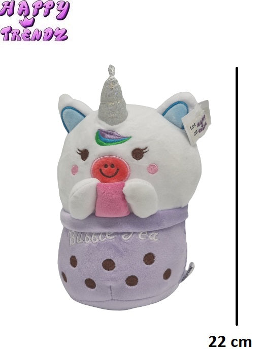 Bubble Tea pluche 22 cm unicorn paars