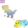 Pop it Dino Rainbow Pastel XL + Mood Octopus Emotie Knuffel Geel Blauw