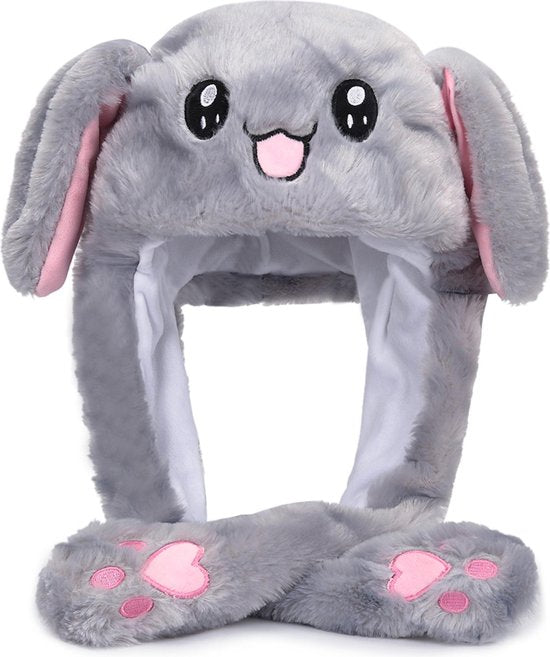 Funny Bunny Hoed muts Hat - Kleur Grijs