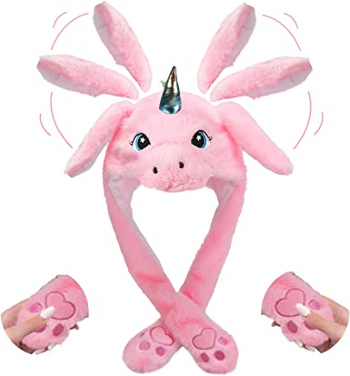 Funny Bunny Hoed Muts Pink Roze met verlichting