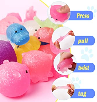 Mochi mochies squishie 12 stuks glitter en normaal