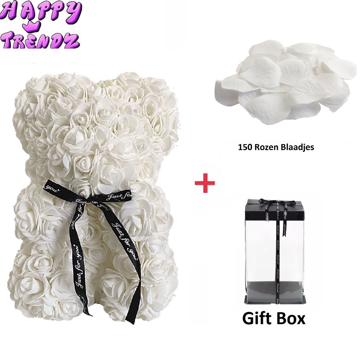 Rozen Beer 25 cm giftbox - Rood