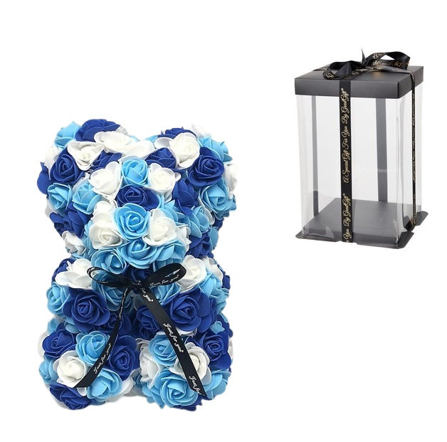 Rozen Beer Wit & Blauw In GiftBox