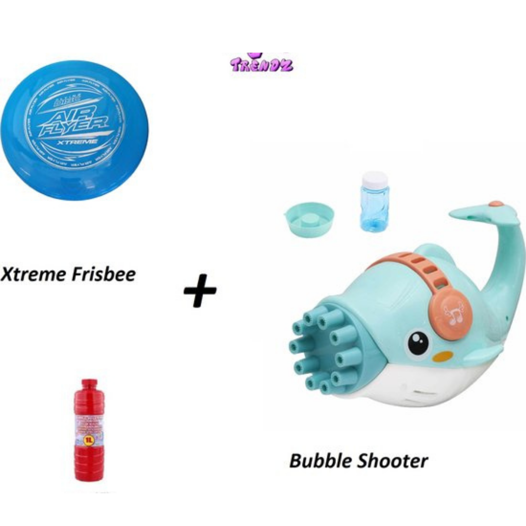 Dolfijn bellenblaas machine - Frisbee - Blauw