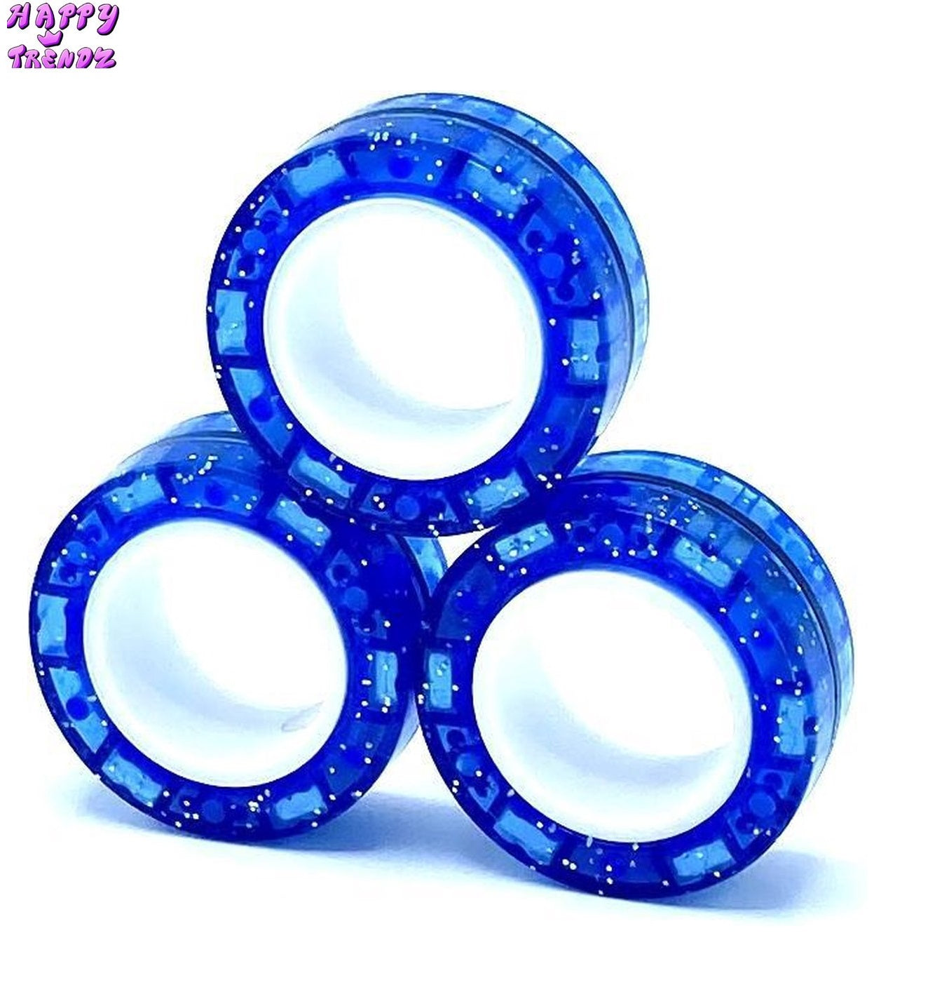 Blauwe Glitter Magneetringen