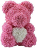 Rozen Beer 37 Cm Rood met wit hart in Luxe Gift box