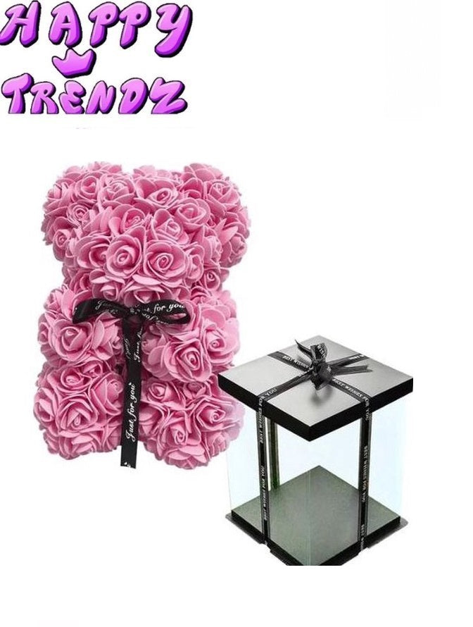 Rozen Beer 25 cm Roze In GiftBox