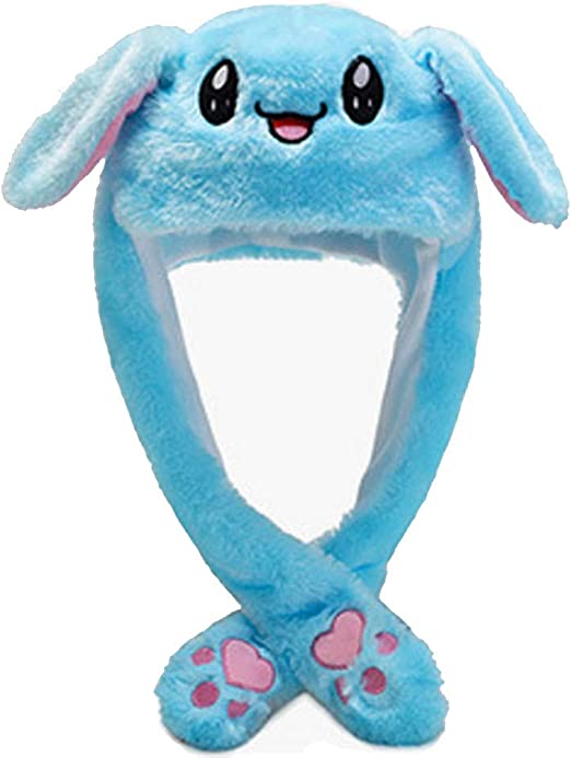 Funny Bunny Hoed muts Rabbit Blauw blue met verlichting