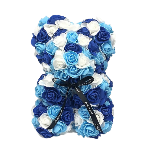 Rozen Beer Wit & Blauw In GiftBox