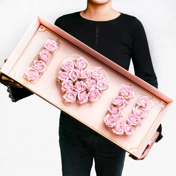 Rozen Flowerbox I love You - White Box Deluxe
