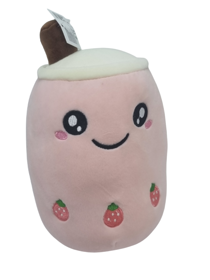 Bubble Tea Pluche - 22 cm - Roze Kleur