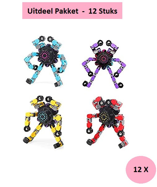 Uitdeelpakket Fidget Robot Spinner 12 stuks